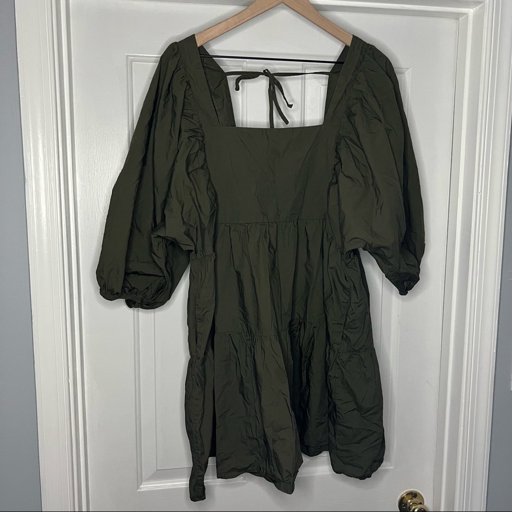 Mini Dress with Puff Sleeves